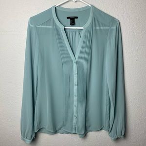 Forever 21 Long Sleeve Sheer Top Mint Size S